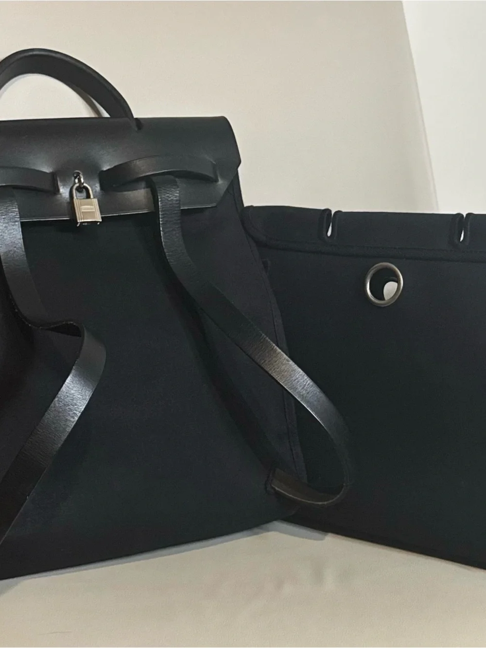 Hermès Black Herbag 2-in-1